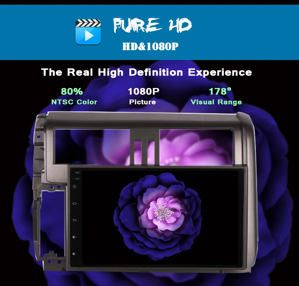 Автомобильный мультимедийный DVD плеер Android 10 0 6 ГБ ОЗУ GPS радио Wi Fi для Toyota Prado Land