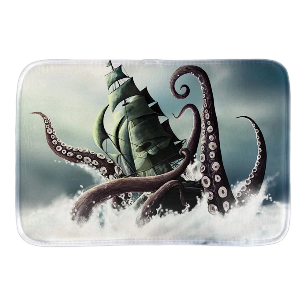 Домашний Коврик для двери декор с Kraken Pirate Of Caribbean внутренний мягкий коврик ванной