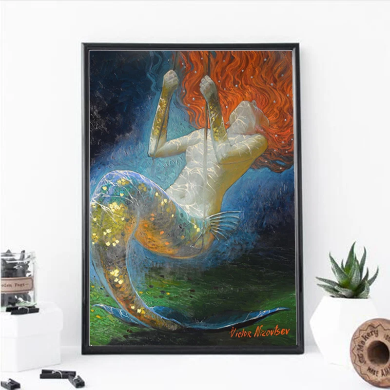 RELIABLI ART плакат с русалкой абстрактная картина Картина на холсте Настенная для