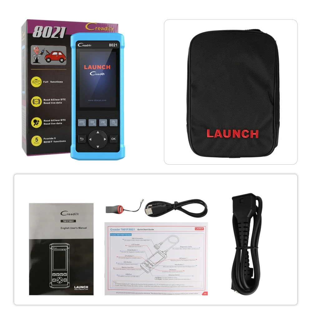 Launch CReader CR8021 OBD2 сканер диагностический для автомобиля DPF регенерация масла сервис