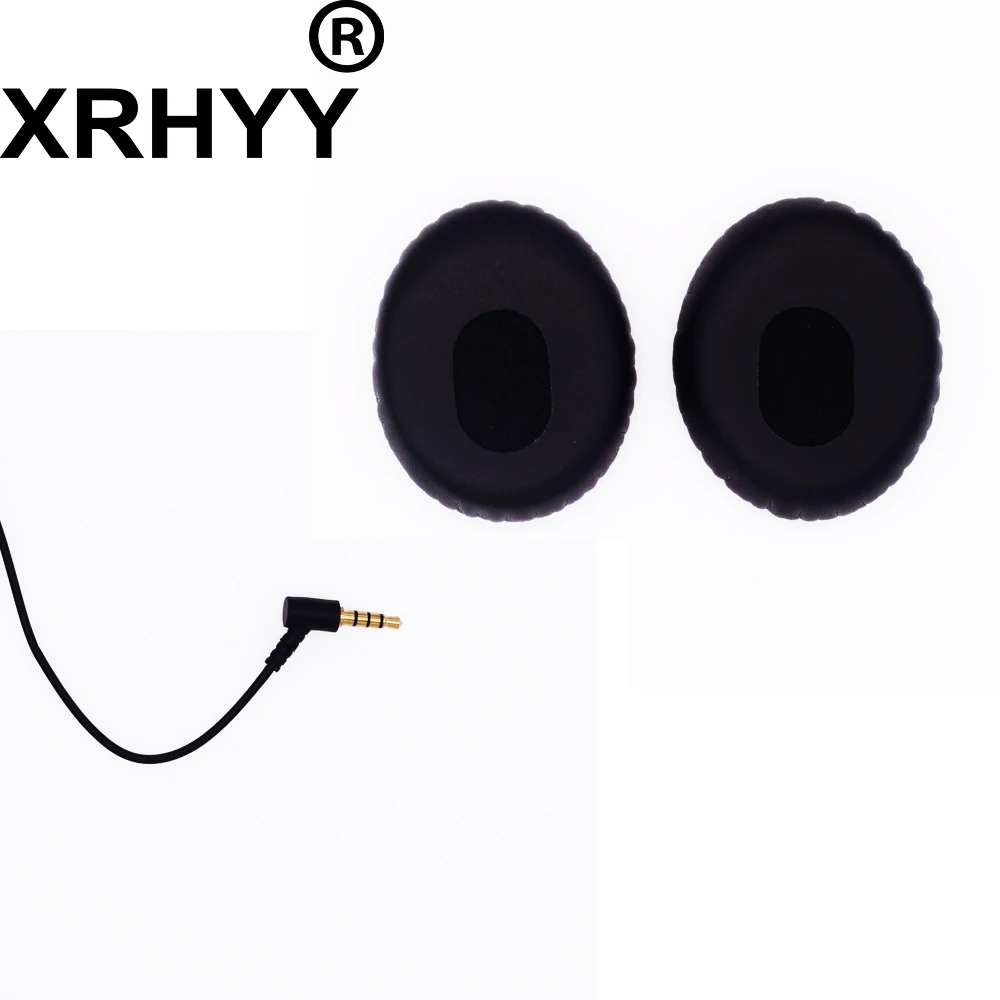 XRHYY Black Replacement Ear Pads Headband Cushion& Audio Cable For Bose Quiet Comfort 3 QC3 Headsets+ Free Rotate Cable Clip