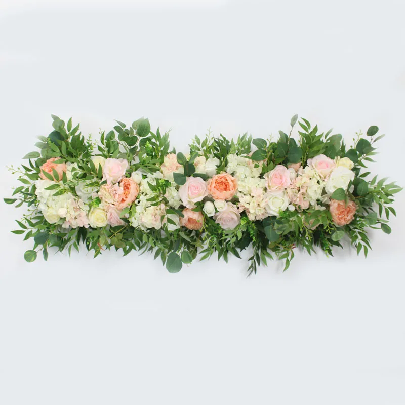 Pink A 120 cm Пользовательские DIY розы пионы лист искусственная Гортензия цветок Свадебный beckdrop Декор Арка Цветочная композиция дорожная направляющая ряд цветов - Цвет: Pink A 120 cm