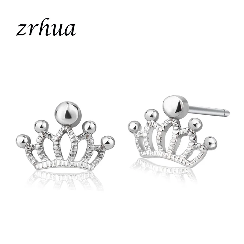 ZRHUA, новинка 925, серебряные милые элегантные серьги-гвоздики для женщин и девушек, маленькие подарки, горячая Распродажа, 925, ювелирное изделие с штампом, женские серьги для вечеринки