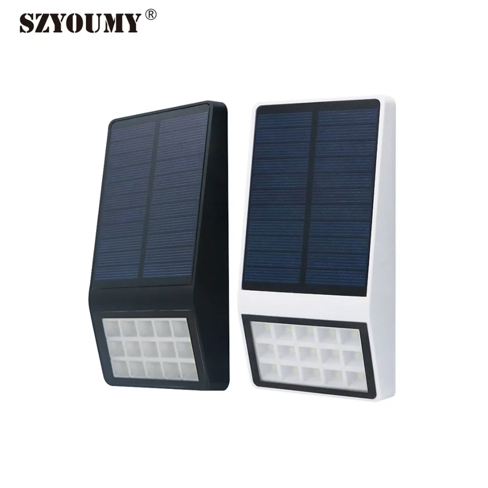 

SZYOUMY Solar Powered 15LED Microwave Inductive Wall Lamp IP65 Waterproof Motion Sensor Garden Light DHL Free Shipping