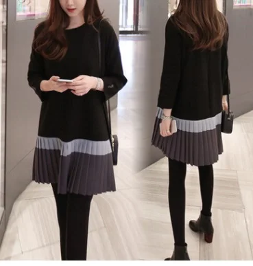 2021 платье для беременных модное Полосатое с длинным рукавом Vestidos Одежда осенняя