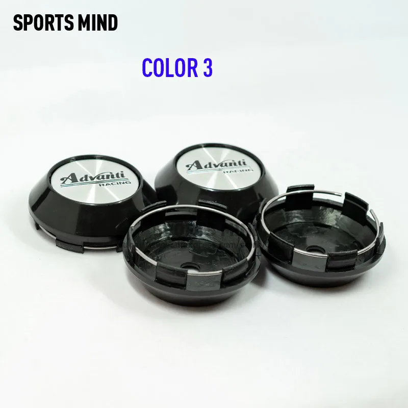 COLOR 3 4 шт./лот 68 мм 8 видов цветов колпачки для автомобильных колес ADVAN Racing Advanti Эмблема для гоночных колес Логотип Аксессуары для стайлинга автомобилей - Цвет: COLOR 3