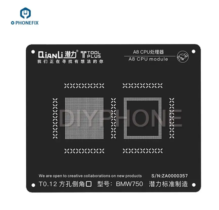 A8 Qianli черный 3D позиционирование черный трафарет универсальная связь BGA трафарет для iPhone A7 A8 A9 A10 A11 ремонт - Цвет: A8