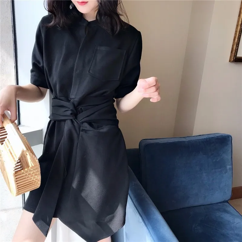 TWOTWINSTYLE белое платье рубашка женская мода мини на шнуровке повседневная одежда в