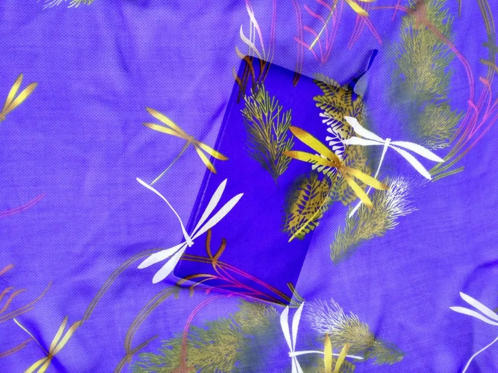 Синяя Стрекоза струйный принт 100% чистый натуральный шелк тутового шелкопряда