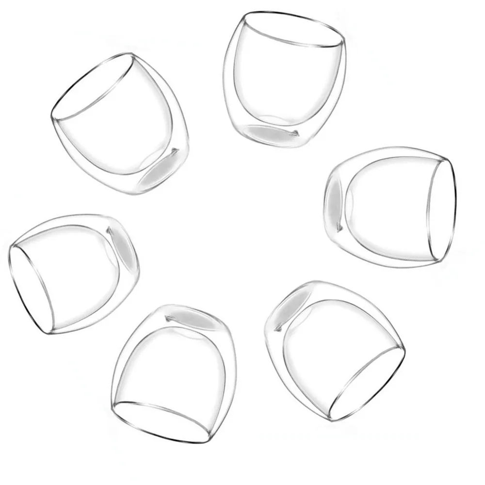 Стеклянные Прозрачные Термостойкие чашки ручной работы с двойными .