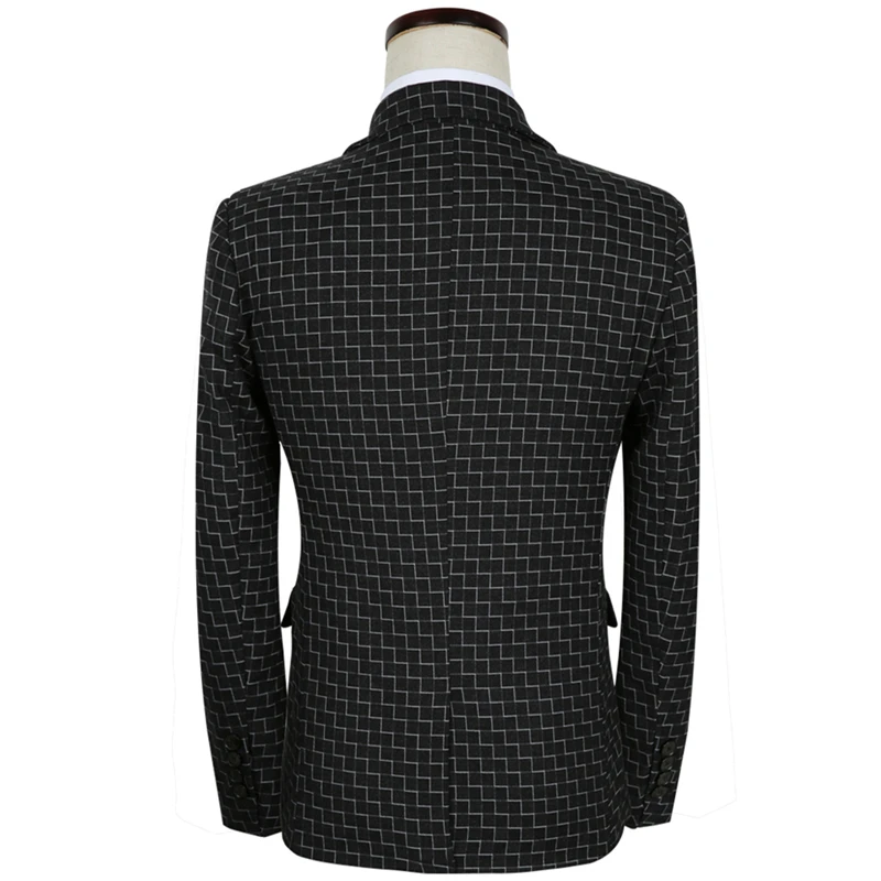Клетчатый костюм для мужчин 2019 бренда Slim Fit Нарядные Костюмы свадьбы осень M 5XL