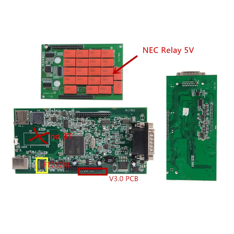 OBDIICAT TCS красное реле 5 в V3.0 доска черный TCS bluetooth 2015R3/ с keygen Авто диагностический инструмент автомобили/грузовики