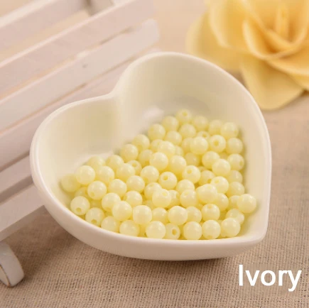 Ivory 8 мм Пластиковые акриловые массивные бусины Гладкие Круглые свободные бусины для изготовления ювелирных изделий браслет ювелирных изделий Аксессуары для DIY - Цвет: Ivory