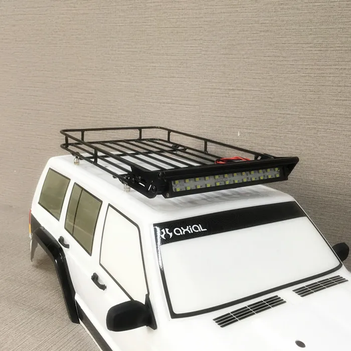 Металлический багажник на крышу с 24 светодисветильник дами для 1/10 RC Rock Crawler SCX10 II