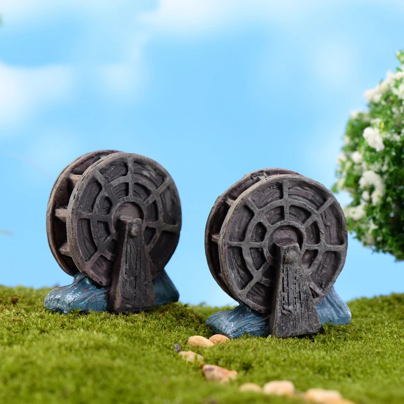 2 шт. мини винтажный водяной круг миниатюрный Сказочный Сад украшение дома