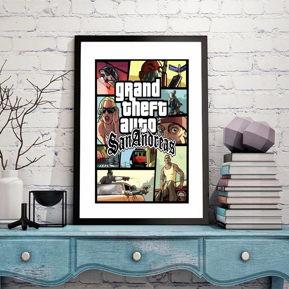 Современный плакат GTA 5 San Andreas Vice City художественные настенные фотографии шелковая