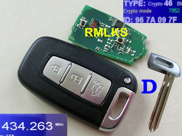 Автомобильный смарт ключ RMLKS для Hyundai I30 I45 Ix35 Genesis Equus Veloster Tucson Sonata Elantra|for hyundai key|elantra
