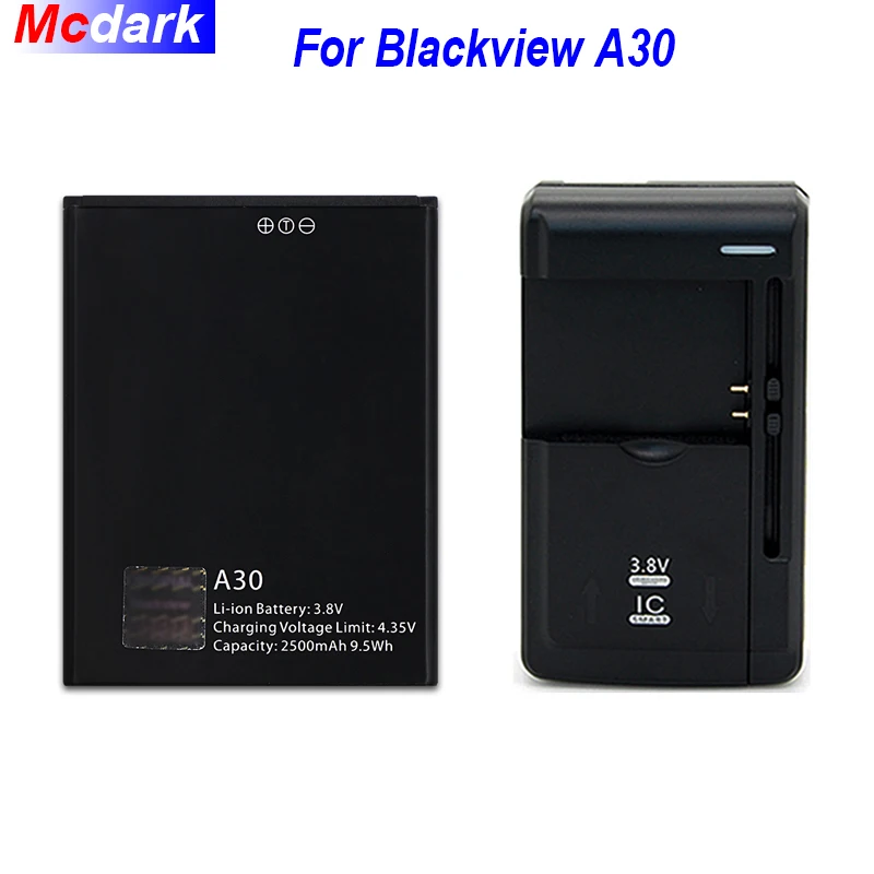 Лот = 1 шт. + зарядное устройство 2500 мАч батарея для Blackview A30 аккумуляторная AKKU ACCU PIL