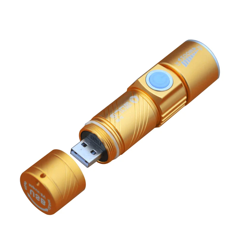 Портативный USB светодиодный фонарик 5 Вт Мощный регулируемый для путешествий 3