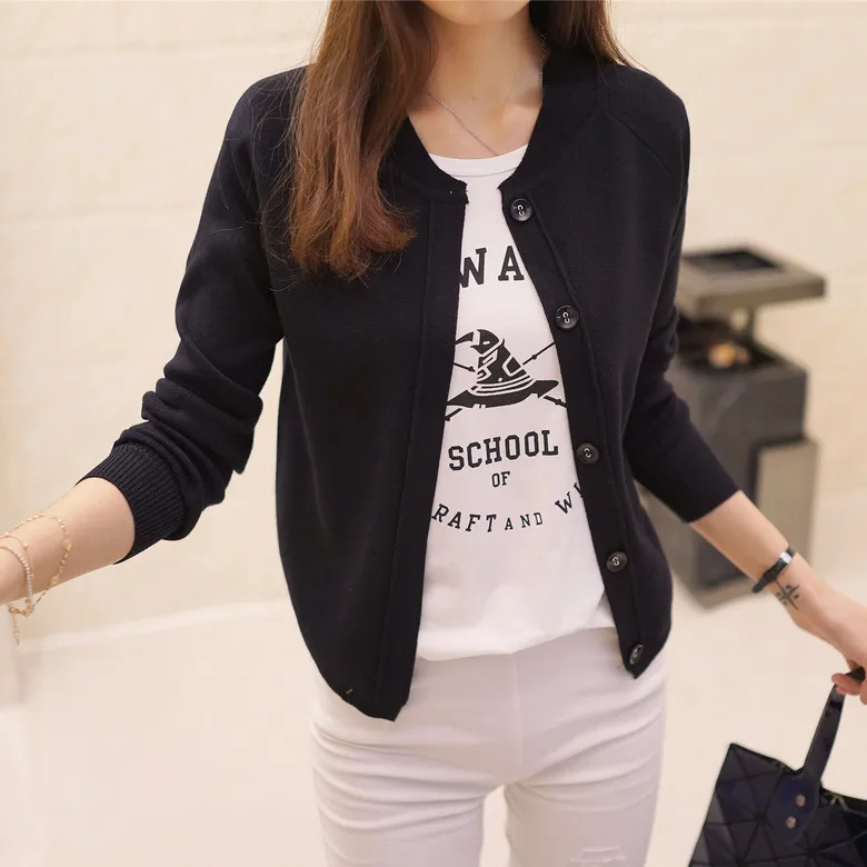 Korean women's sweater cardigan coat a thin and short paragraph 2017 Hitz air jacket |