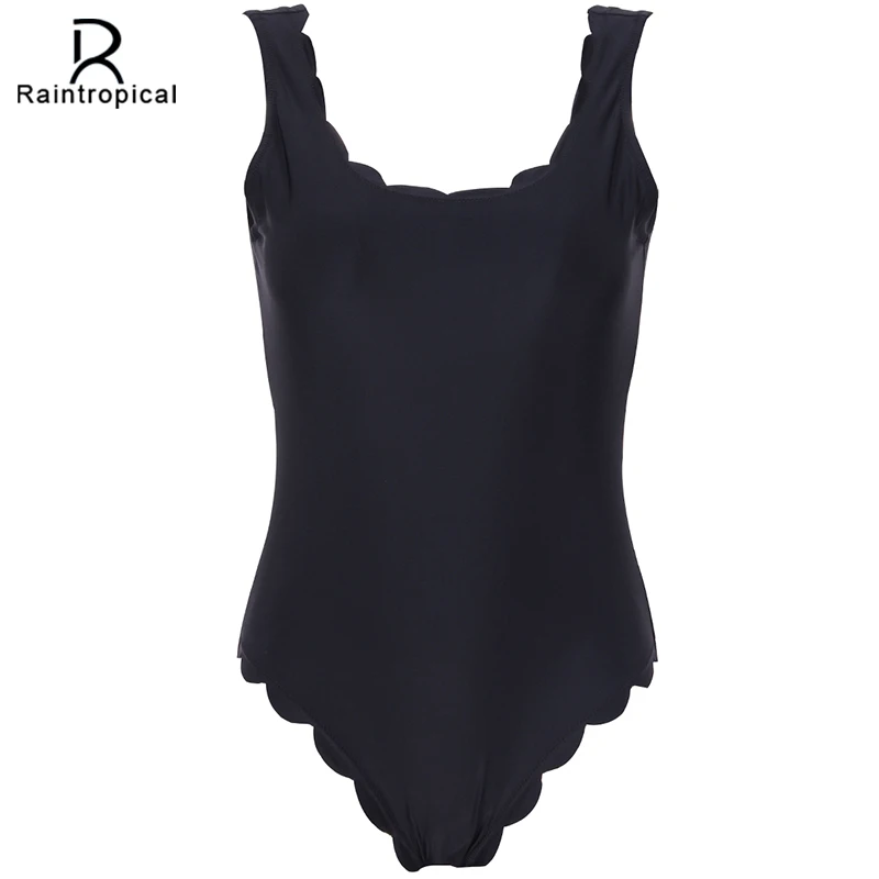 Женский цельный купальник Raintropical однотонный бразильский монокини с волнистой