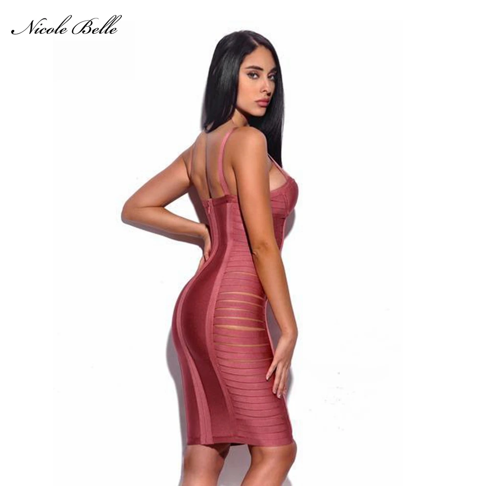 Бренд Nicole Belle 2019 летнее Новое дамское модное Бандажное платье сексуальное с v