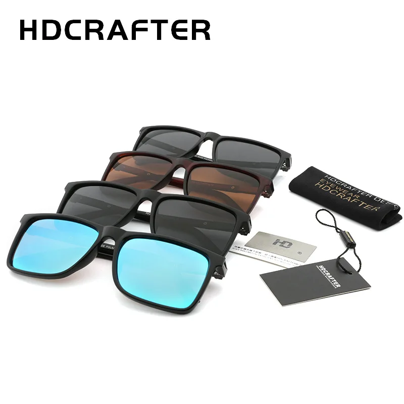 Модные поляризованные мужские солнцезащитные очки HDCRAFTER 2018 из