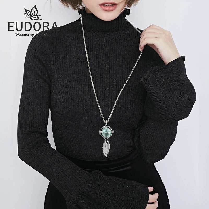 Ожерелье EUDORA с перьями Ловец снов 18 мм Детская клетка для беременных подходит