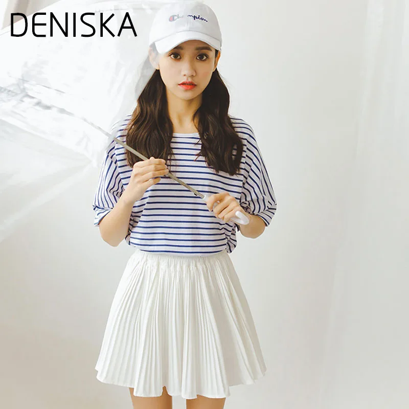 DENISKA 2018 лето новые корейские футболки Tide Половина рукава футболка Женская