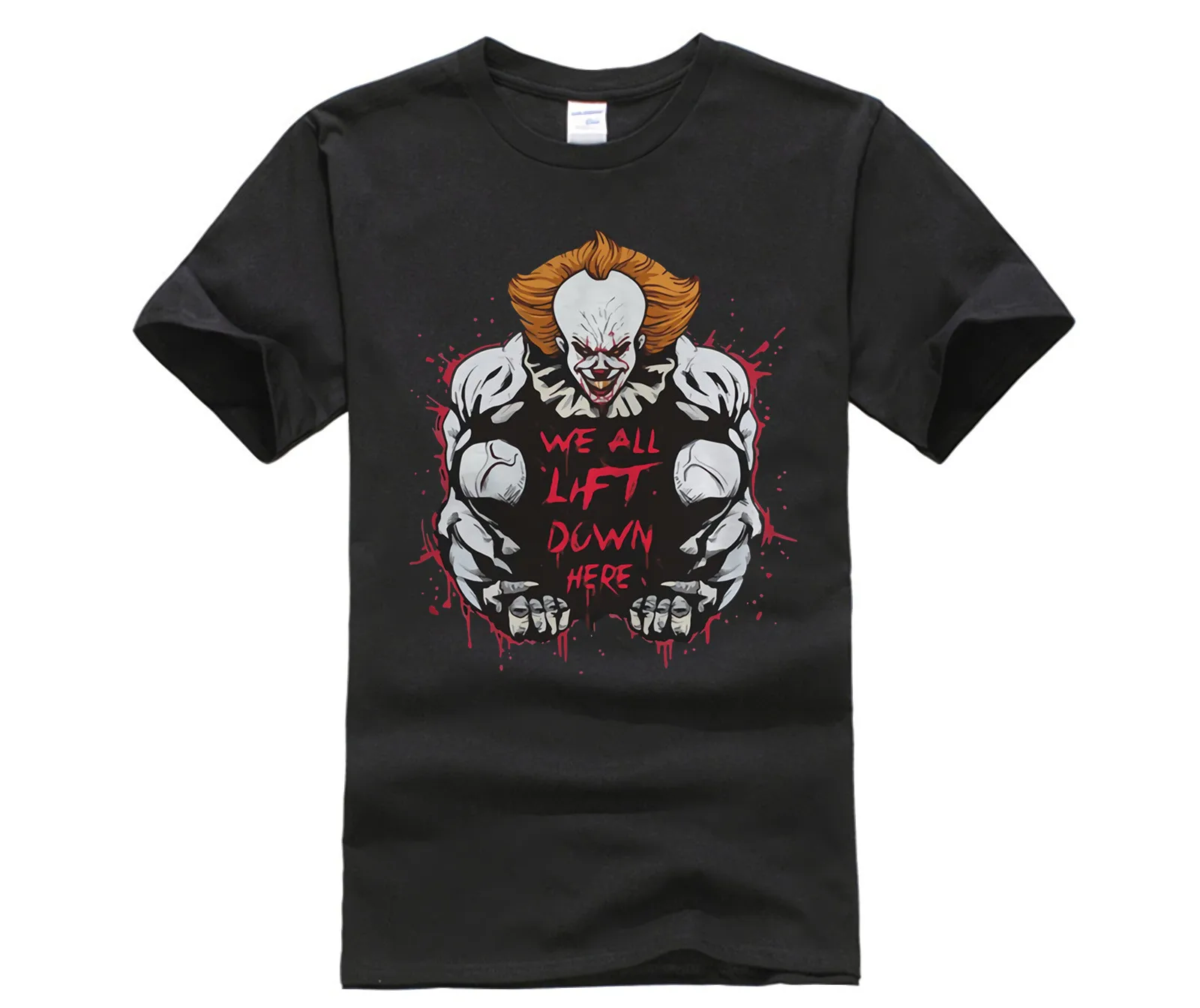 Новая летняя мужская повседневная футболка с принтом Pennywise IT We all Lift down here модная