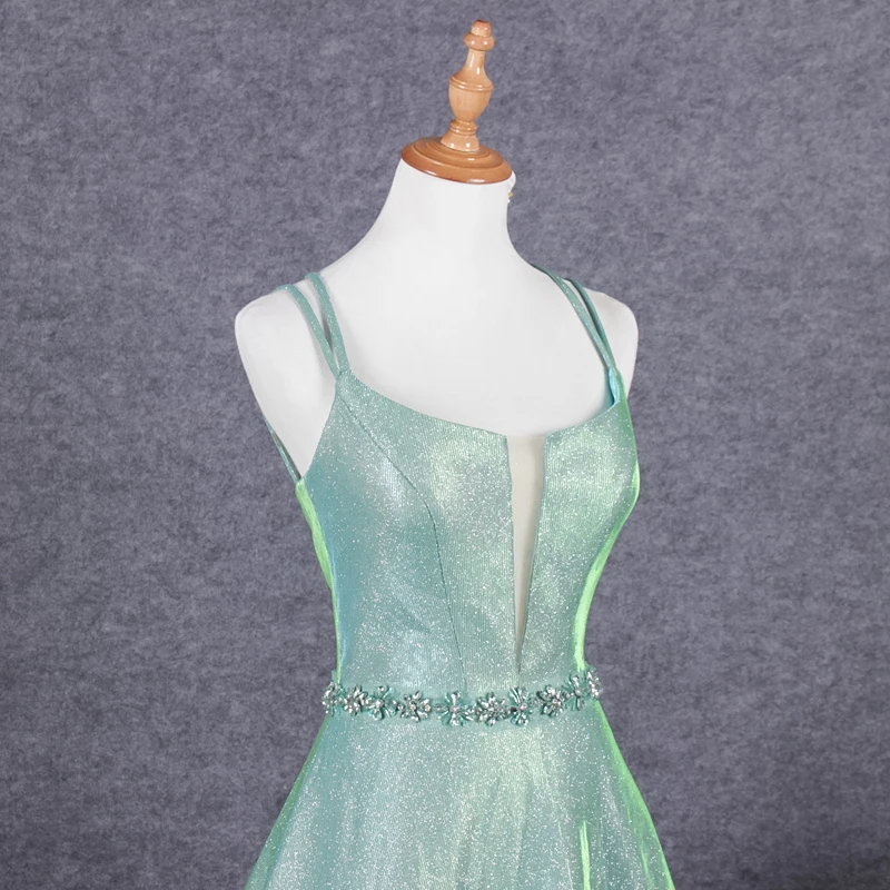 JANCEMBER ladies evening dresses for special occasions Crystal Sashes Square Collar Sleeveless Backless A-Line vestido de noche | Свадьбы и