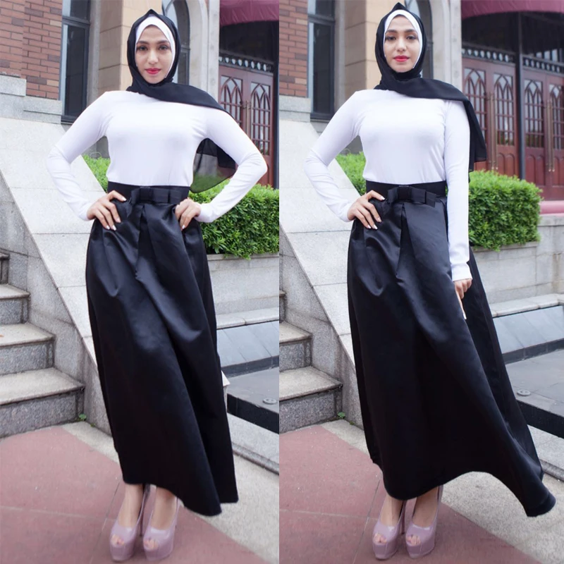 Турецкая юбка пачка для женщин ОАЭ Длинная летняя Рамадан однотонная длинная