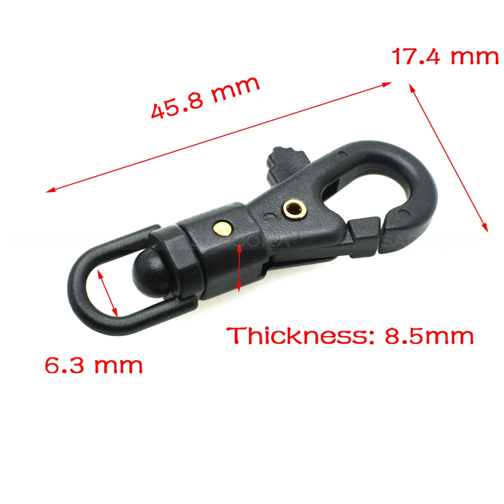 

1/4''Plastic Swivel Snap Hook For Weave Paracord Lanyard Buckles Backpack Webbing Free Shipping