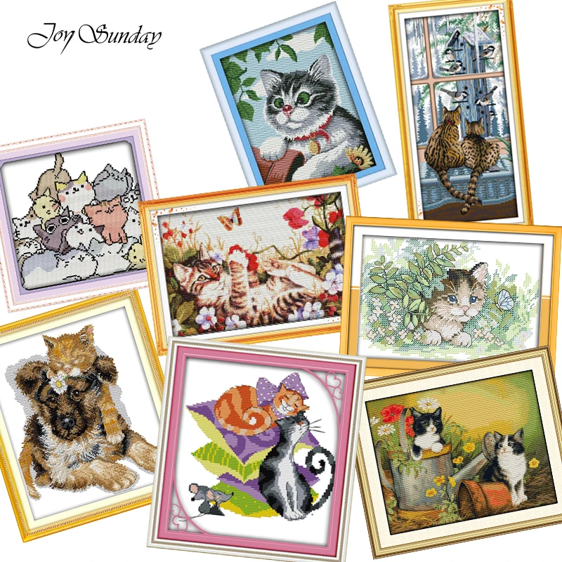 Набор для вышивки крестом Joy Sunday Animal хлопковая нить живописи 11CT 14CT Вышивальная с