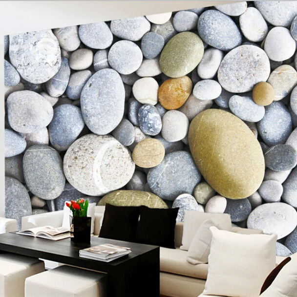Оптовая продажа 3d фотообои из булыжника задний фон для дивана каменная настенная