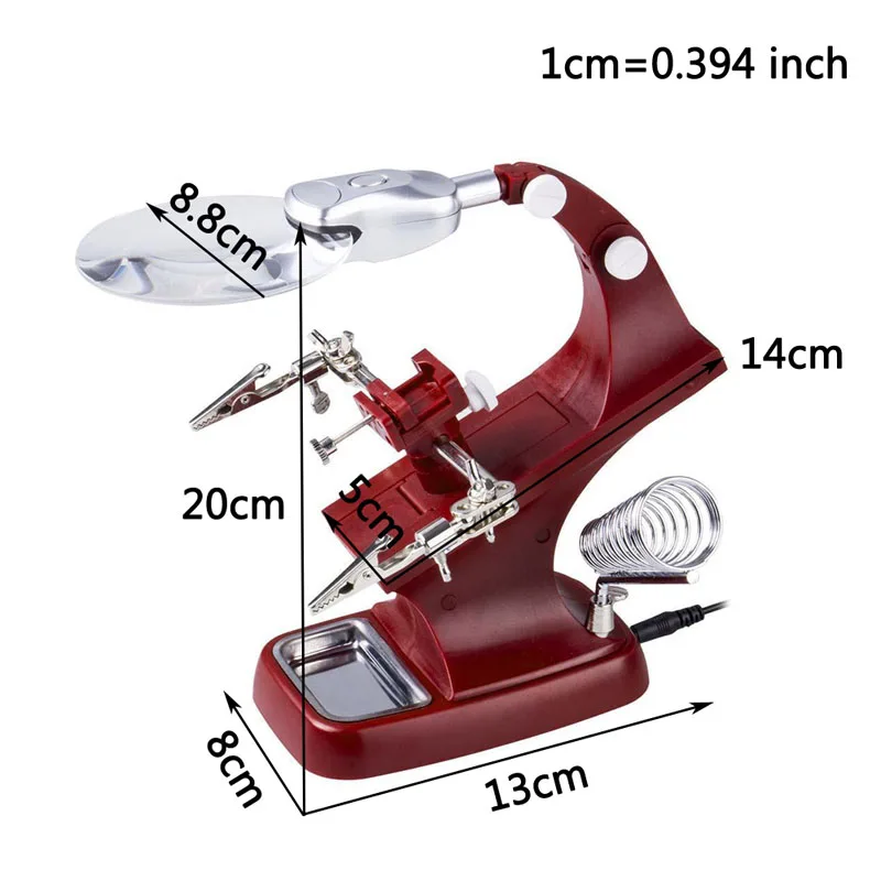 LED Clamp Soldering Iron Stand Helping Hands Magnifying Glass Magnifier Crocodile Clip SMD | Инструменты