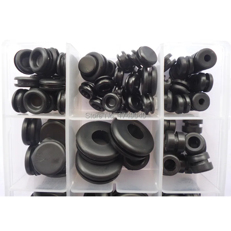 125 шт черные резиновые втулки Электрический провод втулка ассортимент проводки