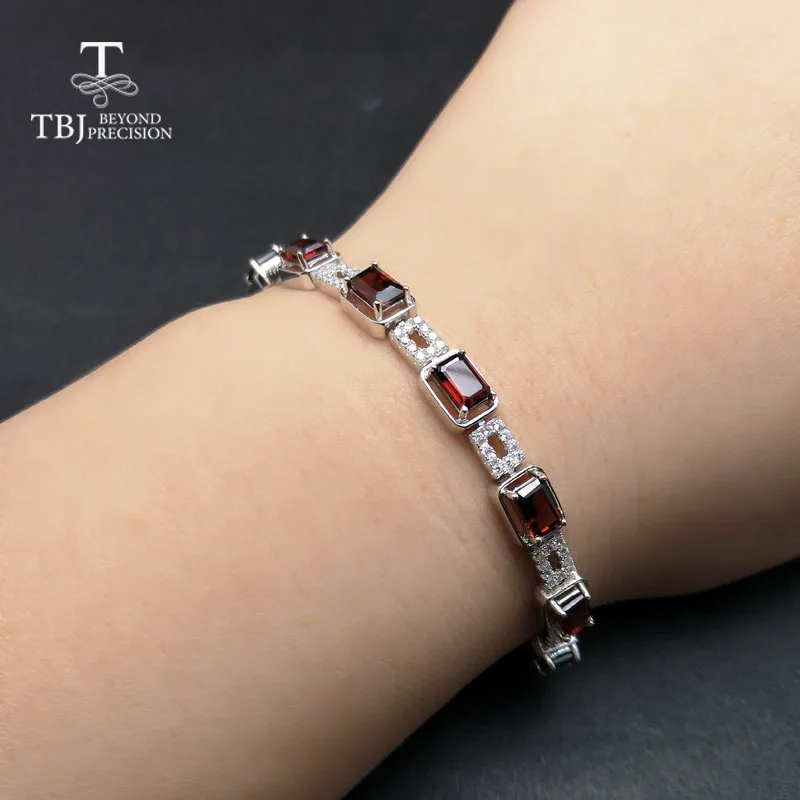TBJ Стерлинговое Серебро 925 пробы ослепительный 5ct красный гранат из Мозамбика