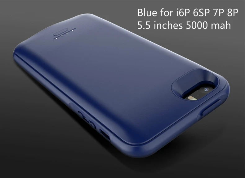 i6P 6SP 7P 8P blue 4000/5000 мА/ч, Батарея Зарядное устройство чехол s для iPhone 5 5S SE 6 6s 7 8 плюс Мощность банк чехол резервного копирования Зарядное устройство Чехол - Цвет: i6P 6SP 7P 8P blue