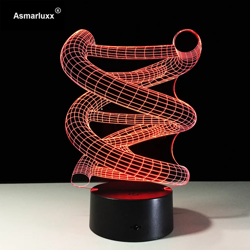 3D ДНК Декор для дома лампа Светодиодная Ночная 7 цветов стол Иллюзия спальня дети