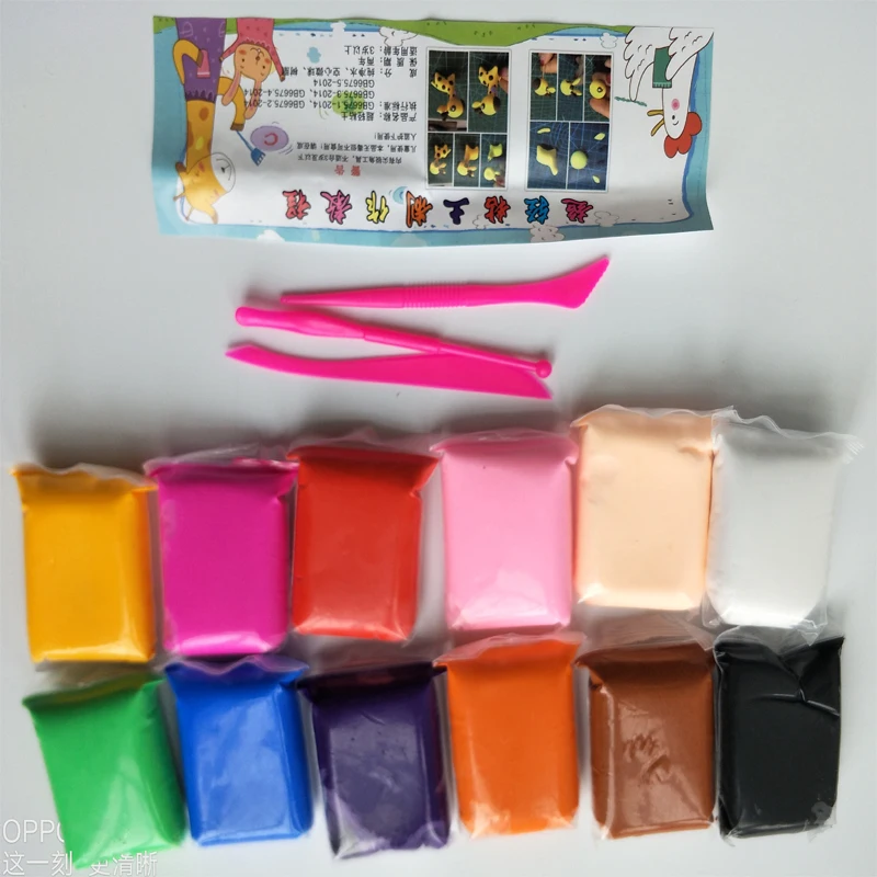 Моделирующая глина 12/24 Цвета 10 г/пакет мягкая из полимерной глины DIY обучающие