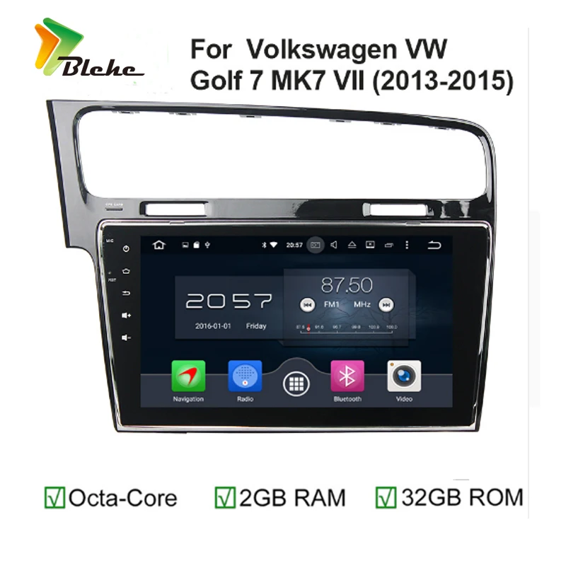 Восьмиядерный процессор 2 Гб ОЗУ GPS для VW GOLF 7 Golf7 2013 2015 головное радио стерео Navi DVR