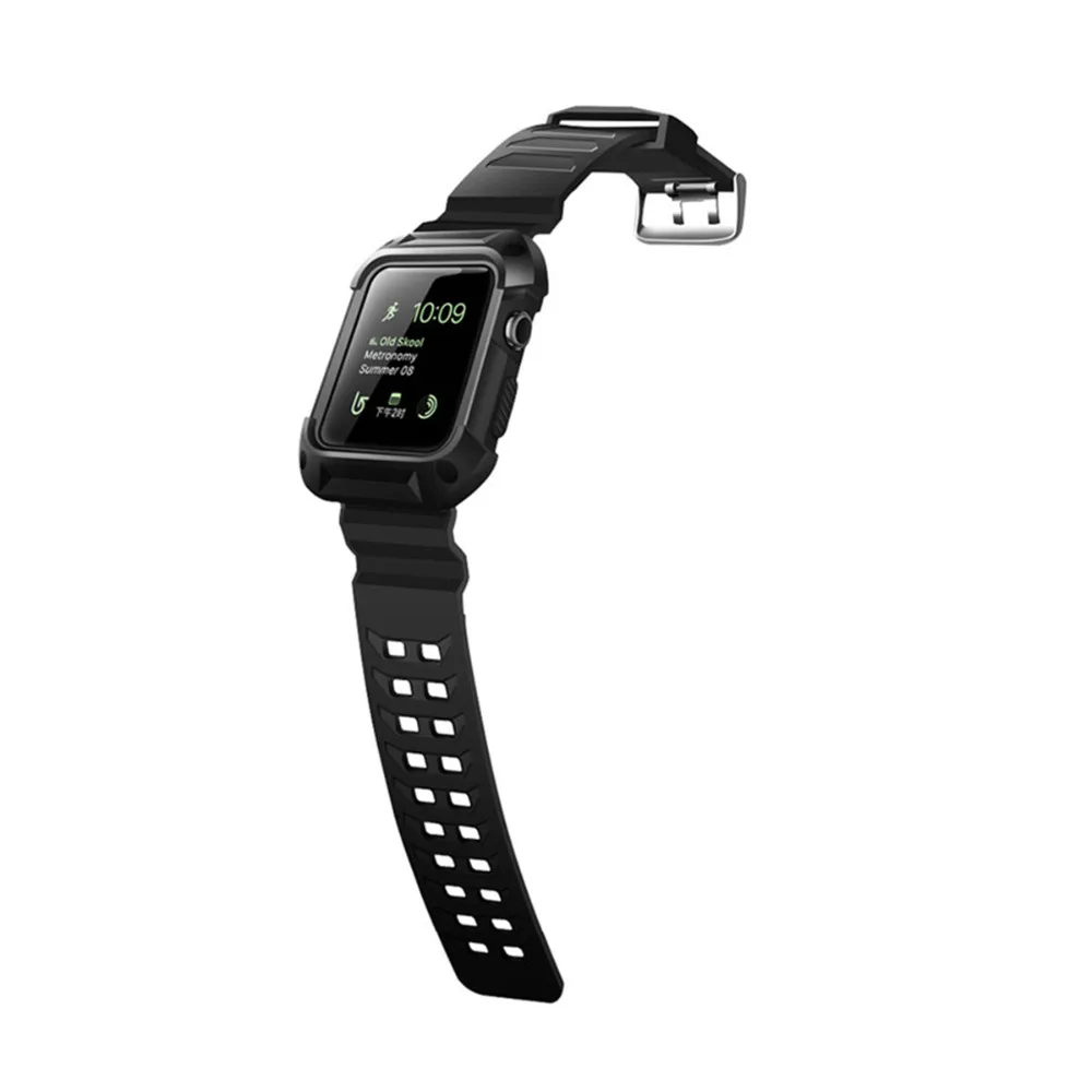 LEONIDAS Sport watch case+strap for apple band 42mm 38mm wrist bracelet Rubber watchband+Protective Cover iwatch Serie | Наручные часы
