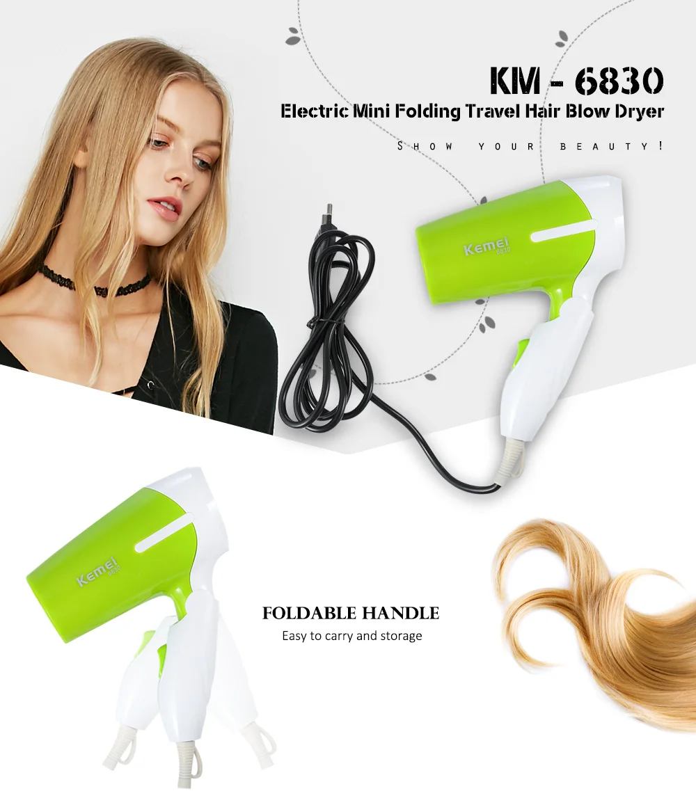 

Kemei KM - 6830 Electric Mini Folding Travel Hair Blow Dryer