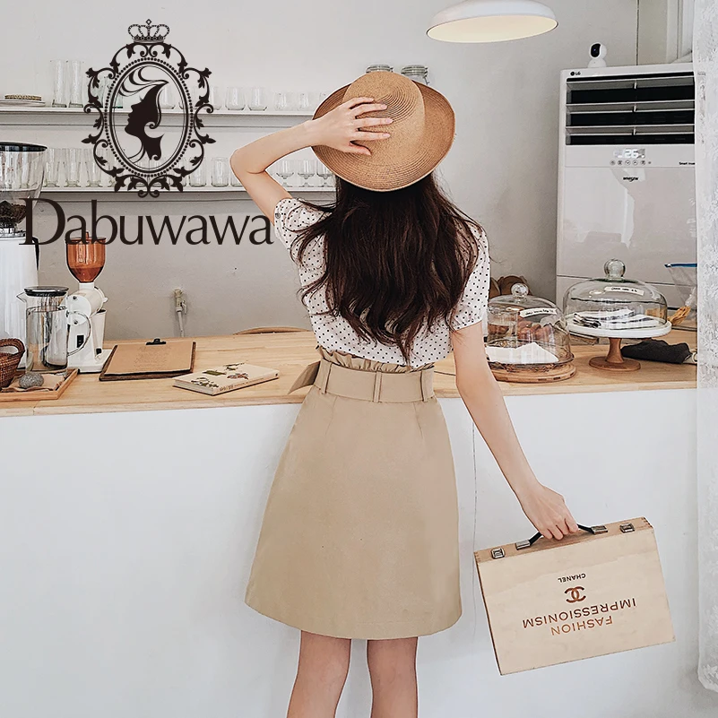 Dabuwawa/летние рубашки в горошек 2019 г. Новые летние женские шифоновые блузки с