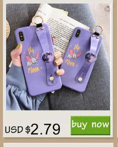 Donald Daisy Duck Case for iPhone 7 8 6 6S Plus Cute Cartoon Wrist Strap Bracket Phone Cover for iPhone XS Max XR X Case Funda