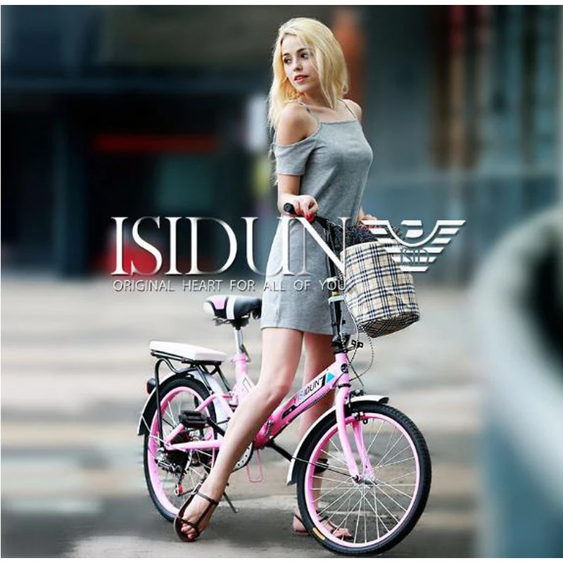 161002/Bike / shock absorber adult male and female student bike/20 inch bright variable speed folding bike | Спорт и развлечения