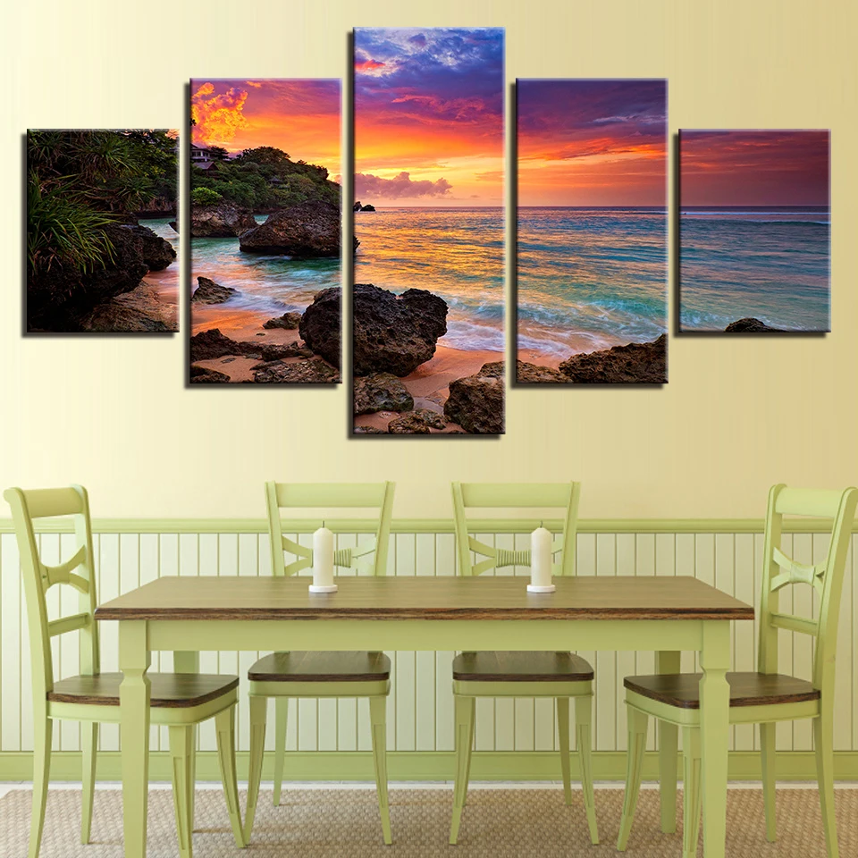 

Full Square/Round Drill 5D DIY diamond painting"5 Piece Sunset/Beach Waves Seascape"Diamond Embroidery Cross Stitch Home Decor