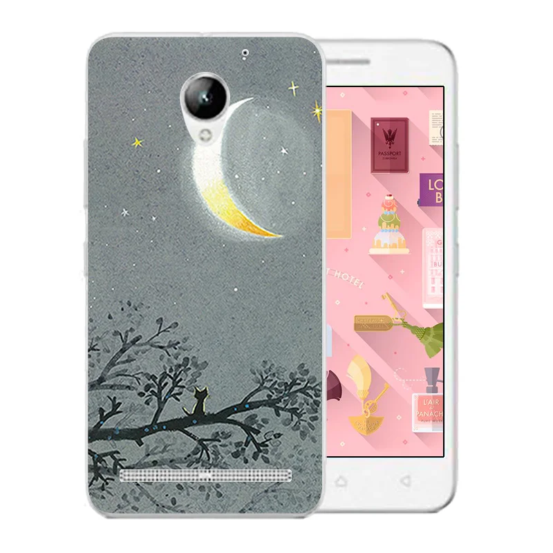 5.0 inch For Lenovo Vibe C2 Phone Cases Soft Silicone Funda K10a40 Space Moon Pattern Back Cover Transparent Coque |