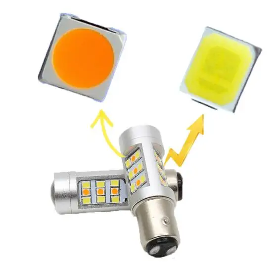 2 шт. Двухцветные светодиодные лампы 33SMD 1157 BAY15D T20 7443 T25 3157 для сигнала поворота|bulb